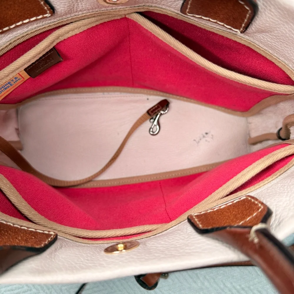 Dooney & Burke Wakefield Tassel Tote leather in bone, gold tone hardware - Picture 5 of 16